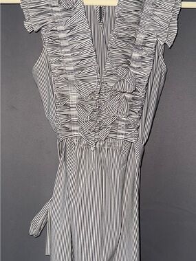 BCBGMaxAzria Black and White Striped Top